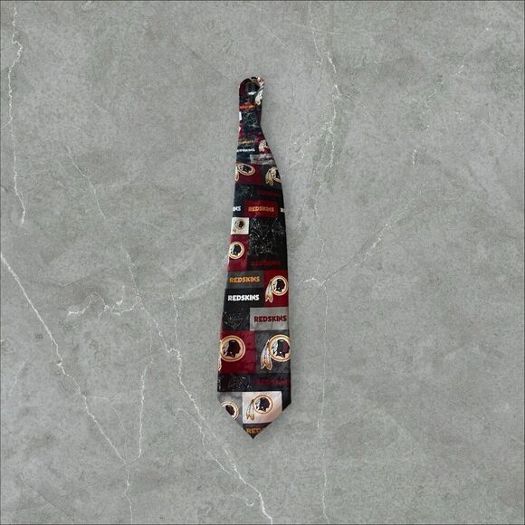 Ralph Marlin & Co. Mens Multicolor Washington Red Skin Block & Play Neck Tie - Picture 8 of 16